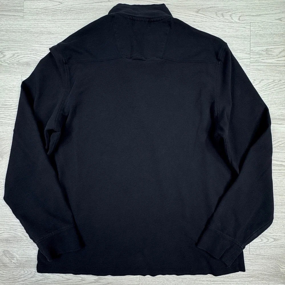Calvin Klein Men's Pullover 1/4 Zip Mock Neck Black Large Cotton Classic Modern